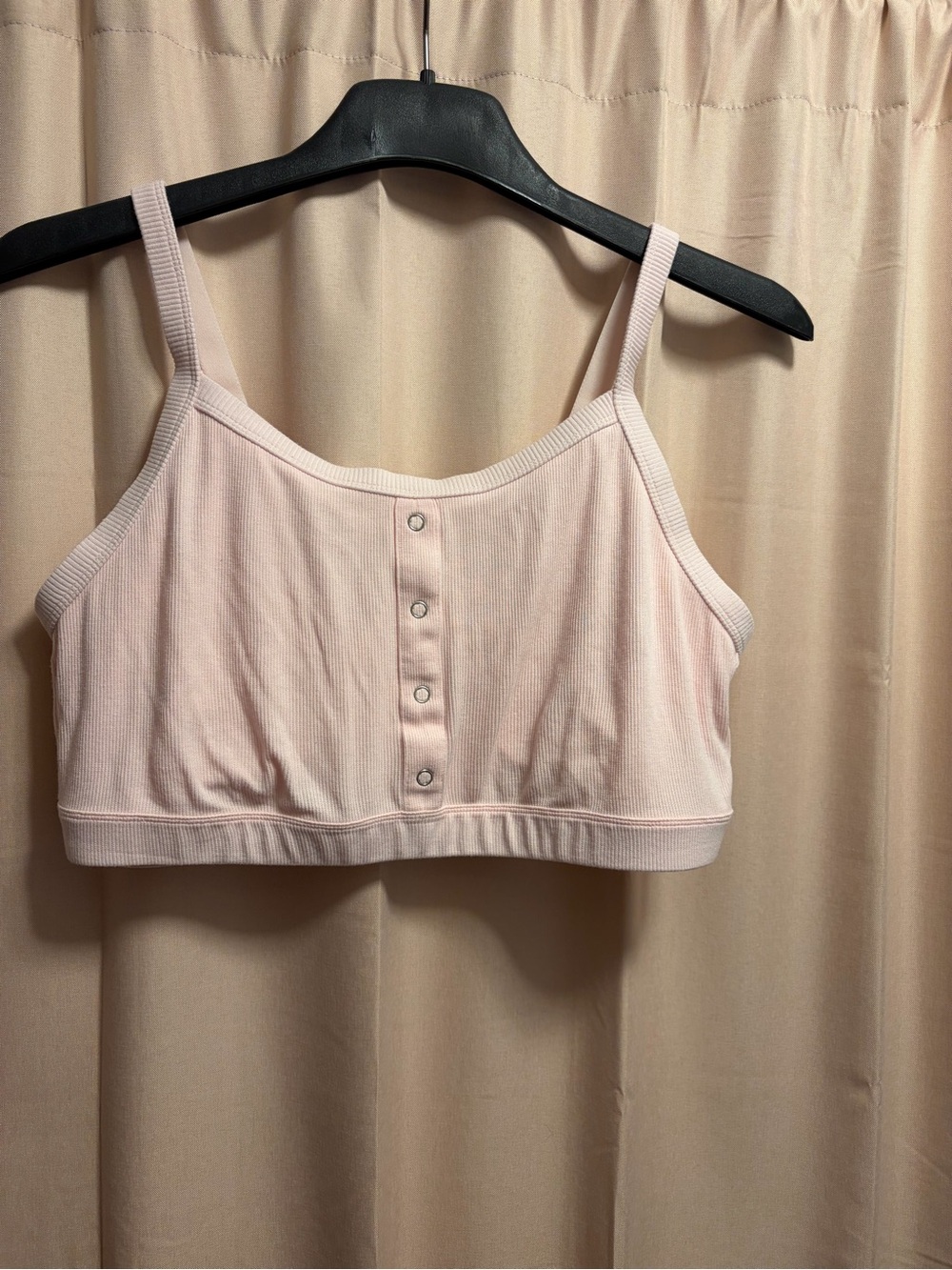 Kindred Bravely Ribbed Snap-Front Bralette in Light Pink